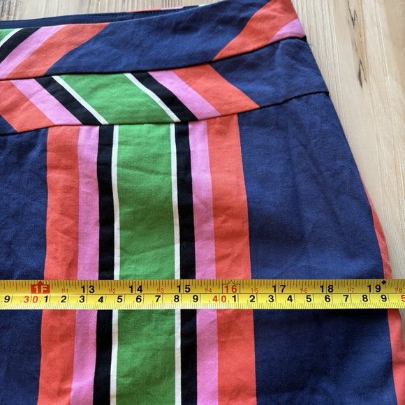 Trina Turk Colorful Striped Mini Skirt Womens 4 Summer Colorblock Preppy Office - Picture 2 of 6